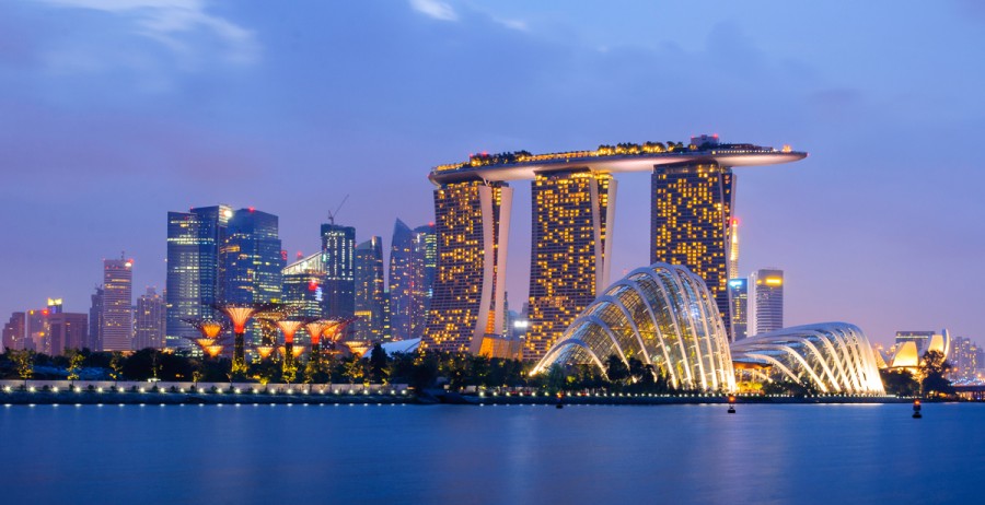 Singapore Night Skyline 