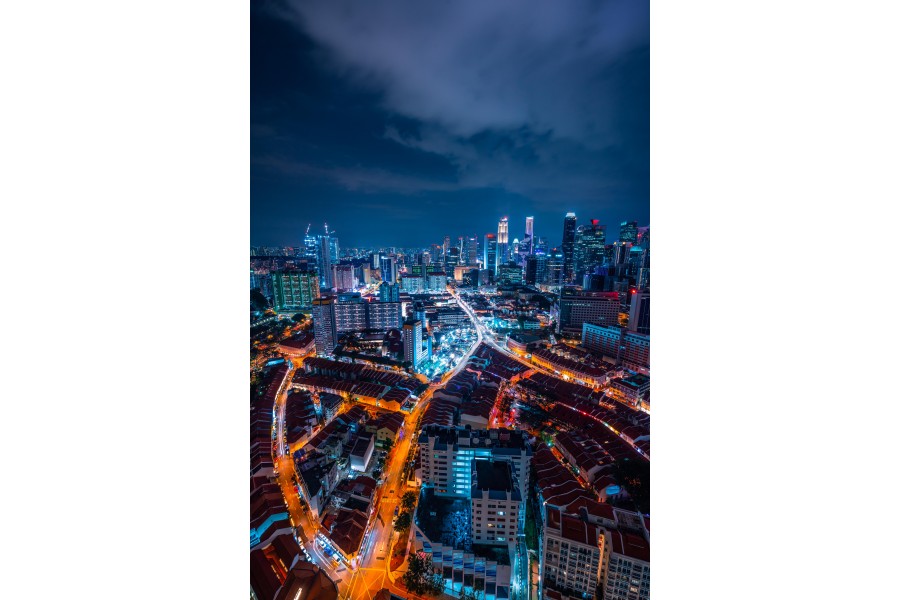 Singapore Night Skyline